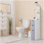 Armoire de rangement de salle de bain haute HOMcom de 54 po, tour à linge autoportante avec tablette à 2 niveaux et tiroirs, organisateur de plancher étroit, blanc
