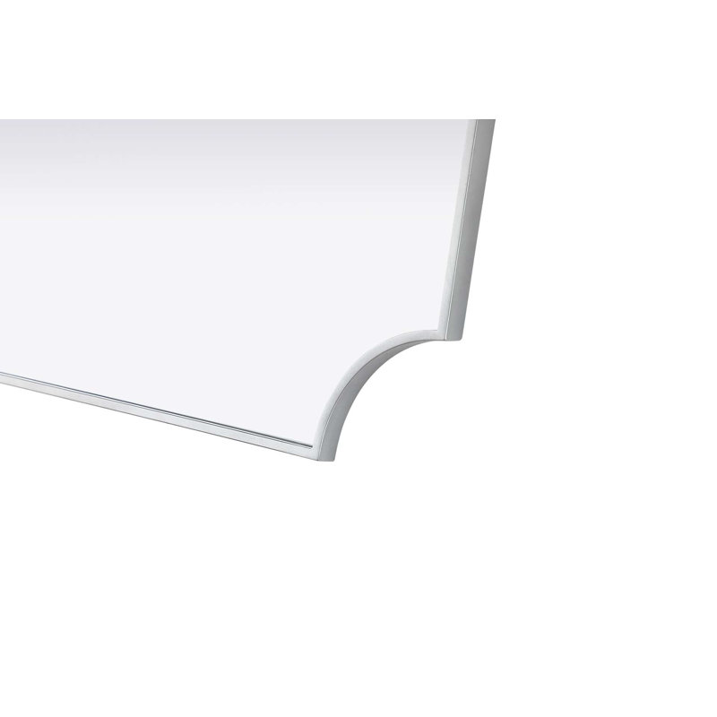 Notched Metal Mirror 22x36 inch in Silver, Silver, 36" x 22"