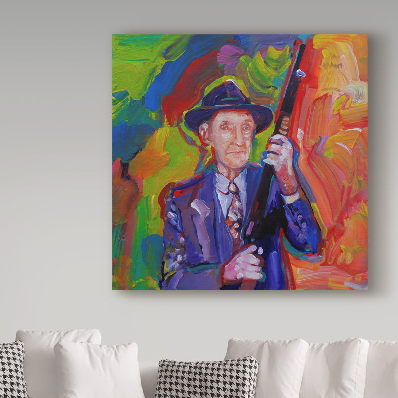 « william burroughs », reproduction sur toile tendue, H 24 po x l 24 po x P 2 po