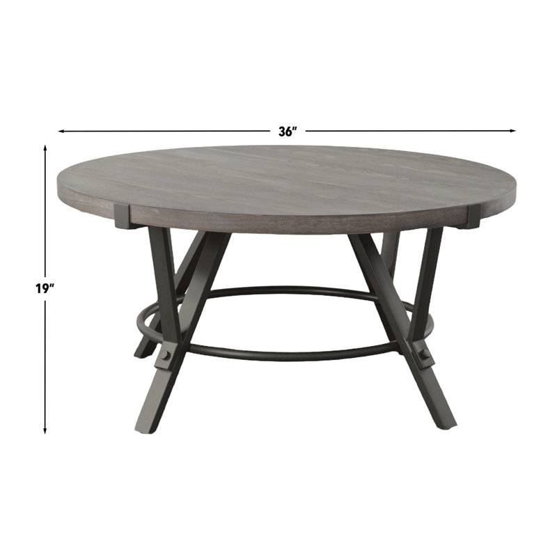 Portland Coffee Table with Iron Base