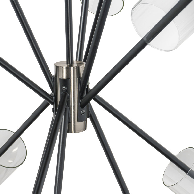 Lustre 6 lumières Eliana Everly, Noir / chrome