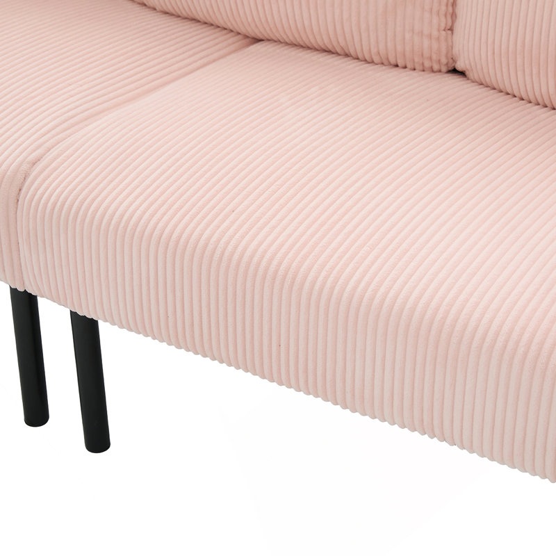 Oversized Loveseat Sofa With Plush Cushioning, Modern Corduroy Upholstery, Sturdy Metal Legs, Convenient Side Pockets, And Compact Multi-Space Adaptability.