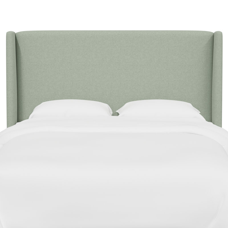 Avilee Upholstered Headboard, Textured Seafoam Linen, Full