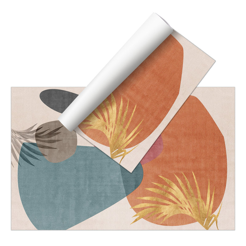 Broadlands Vinyl Machine Printed Area Rug, Rectangle 5'3" x 7'10.5"