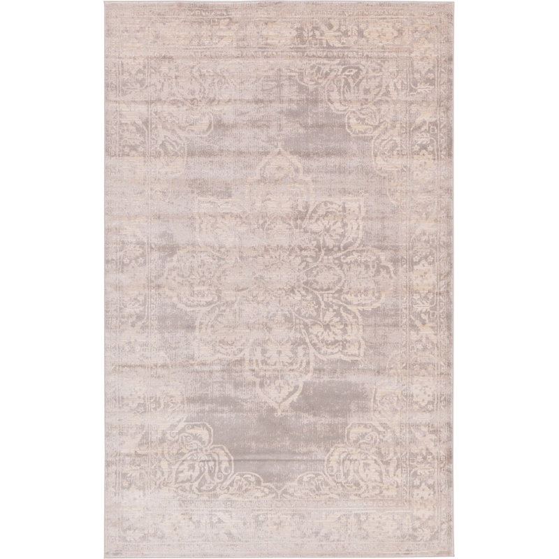 Tapis oriental beige Iyanna, Rectangle 4 pi x 6 pi