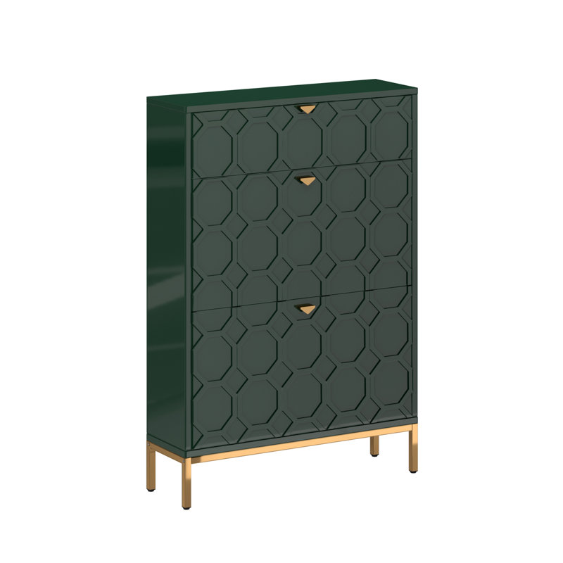 Bailes 16 Pair Shoe Storage Cabinet, Green