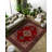 Guria Burgundy/Brown Oriental Vintage Look Machine Printed Cotton Chenille Area Rug-1704874193