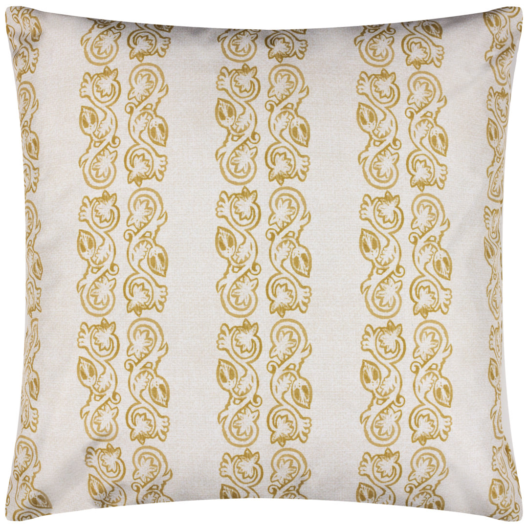 Kalindi Stripe Indoor / Outdoor Floral Square Scatter Cushion with Filling