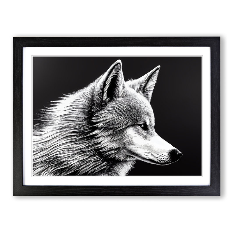 Spectacular Wolf - Framed Print, 25cm H x 34cm W x 2cm D, Black