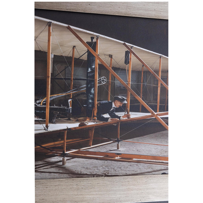 15.7x1.2x29.9" Flight Diptych Wall Art Traditional Plane Design, Multicolored