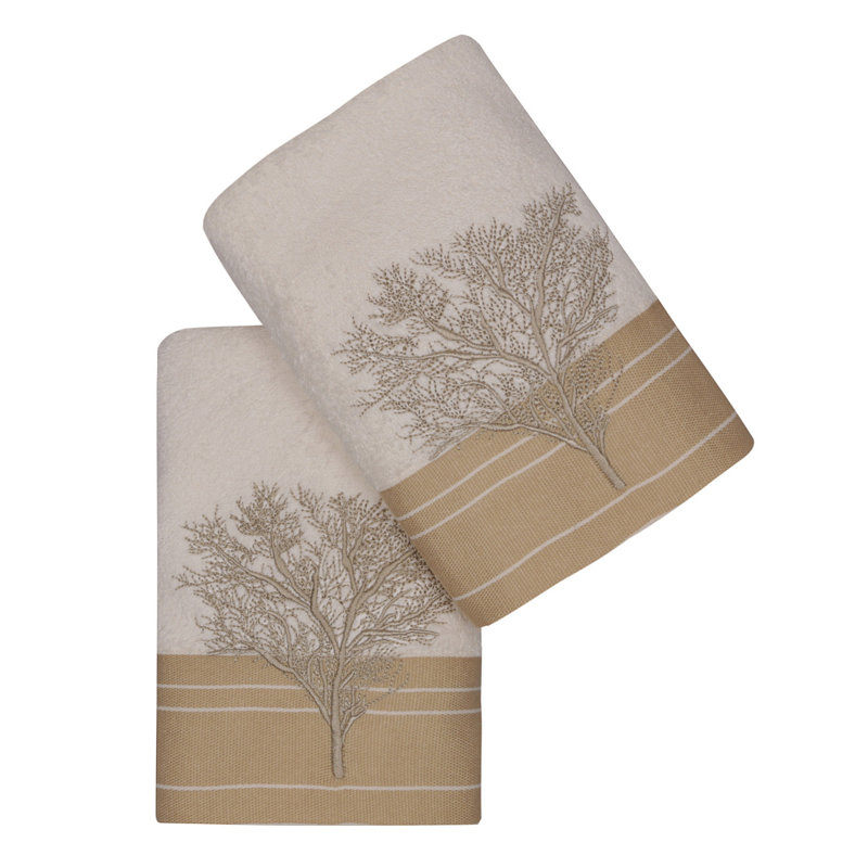 Ensemble de 2 serviettes en coton Weybridge, Crème