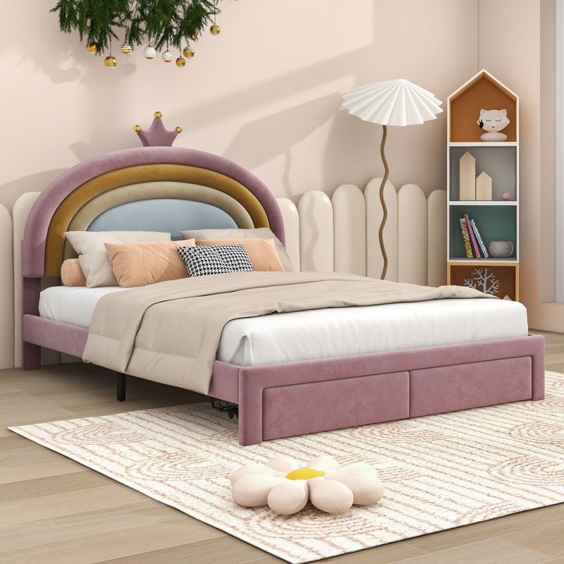 Jamil Wood Platform Bed with Storage Drawer, Full