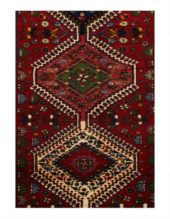 Tapis de couloir unique en laine 2 pi x 6 pi 3 po Edjuan Rouille, bleu marine, beige