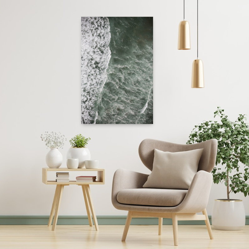Art contemporain abstrait côtier serein, H 36 po x l 24 po
