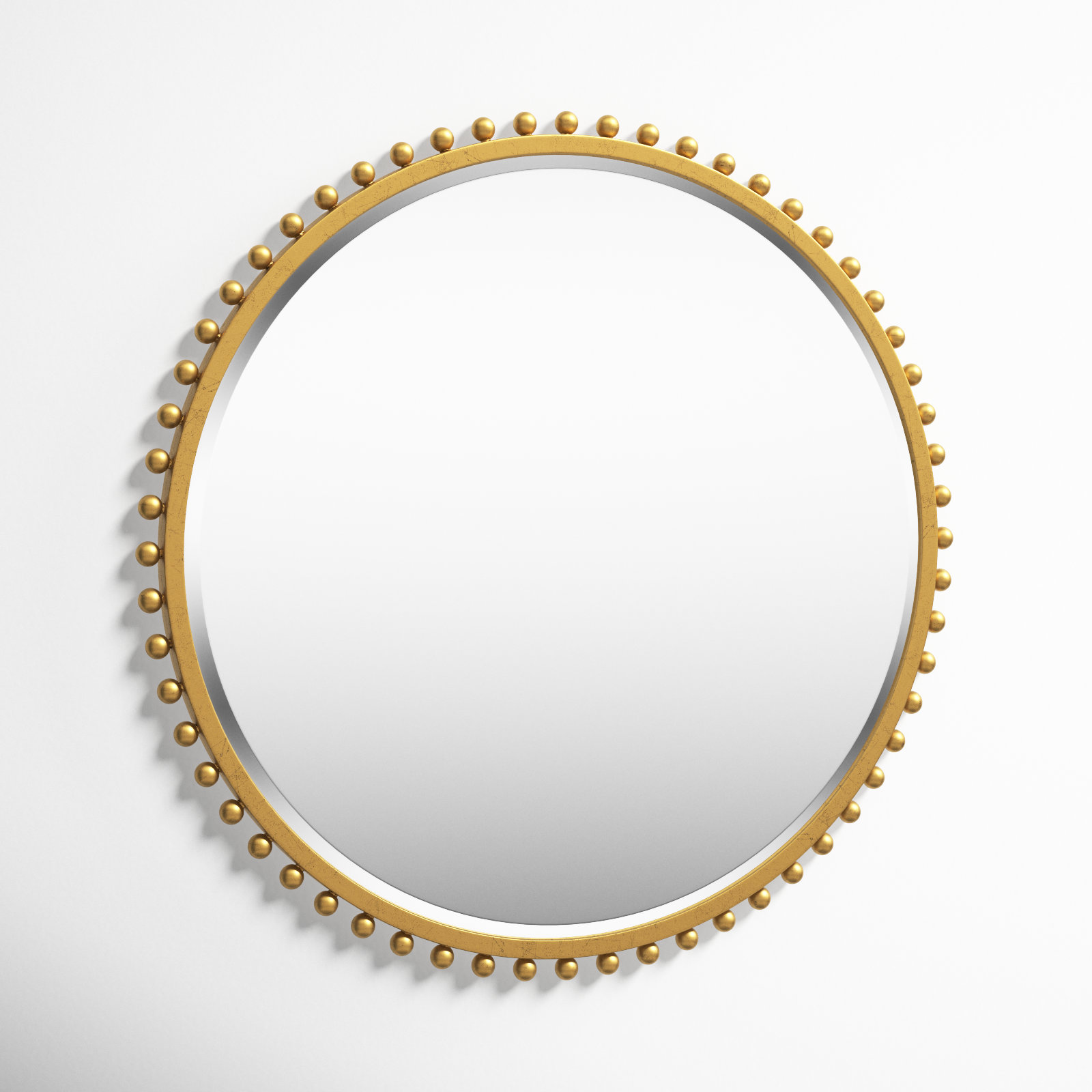 Bedonia 32" Round Metal Wall Mirror, Gold