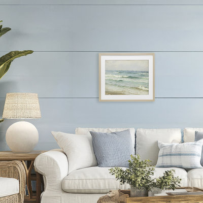 «Vintage Waves on The Shore», reproduction encadrée sous verre, design par Leah Straatsma