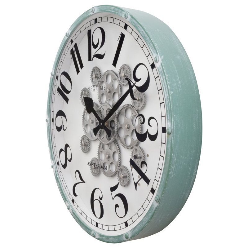 Henry Metal Wall Clock, Black/White/Light Blue