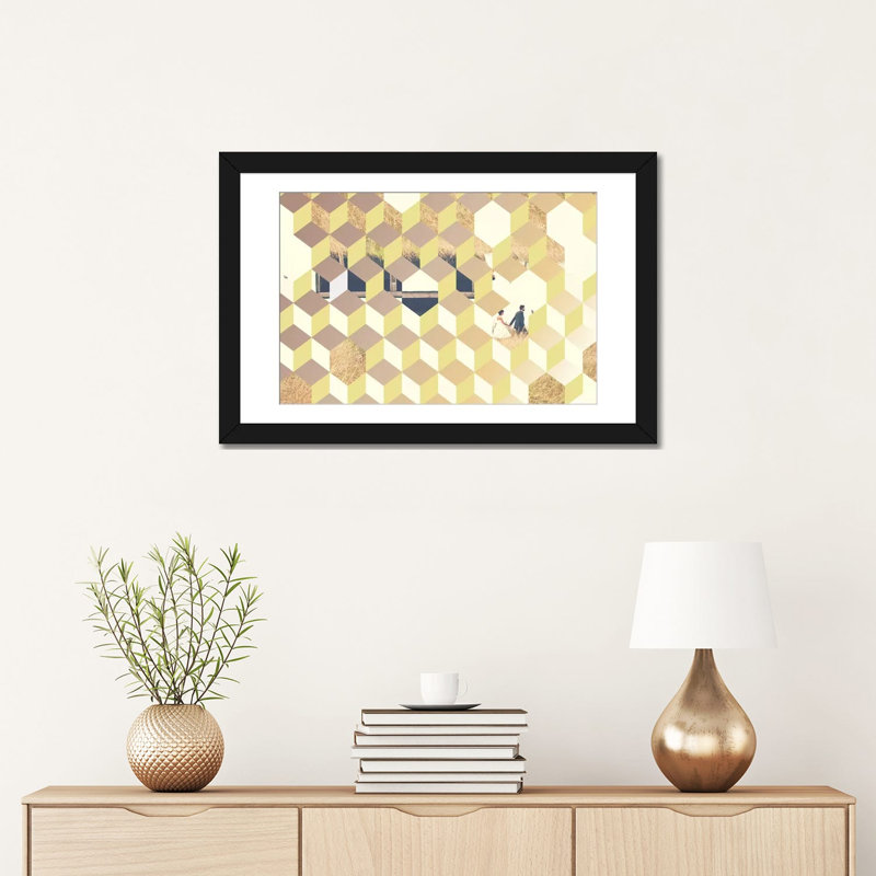 «Love Reconstruct», impression sur toile, Papier d'art encadré noir, Blanc, H 16 po x l 24 po x P 1 po
