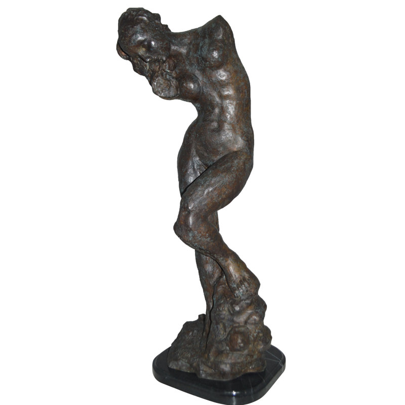 100% Bronze Eve Replica by Auguste Rodin, Large Masterpiece Iconic Art Sculpture, 10"L X 10"W X 32"H