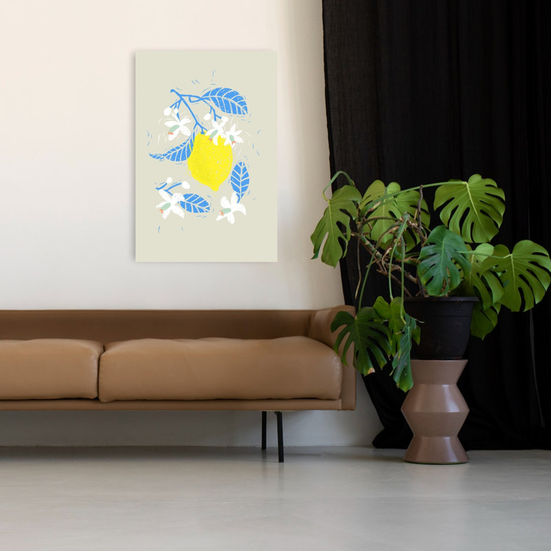 «Lemon Tree Bloom», impression d'art abstrait sur une fleur de citron, 48" H x 32" W
