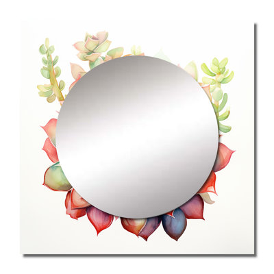 Paska - Succulent Square Mirror Wall Art For Bathroom