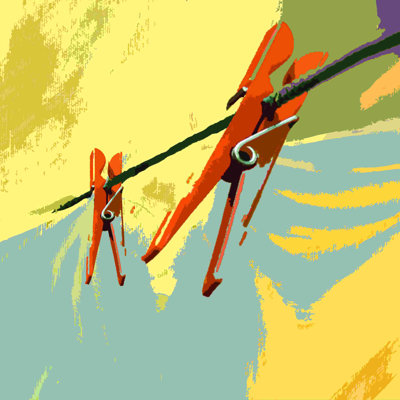 " Clothes Pin " Painting Print