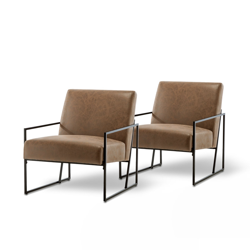 Fauteuil Ricci, Similicuir brun