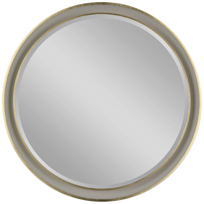 Tricia Illuminated Round Mirror, 24" x 24", Polished Nickel and Gild
