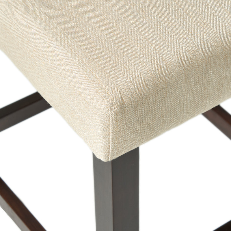 Imala Upholstered Counter Stool with Solid Wood Frame, Beige