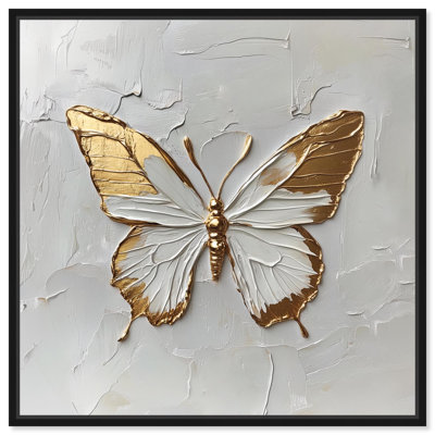 Simple Golden Butterfly Canvas by Art Remedy