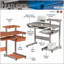 Bureau d'ordinateur complet avec grain de bois au design durable et beaucoup de rangement pour les bureaux modernes
