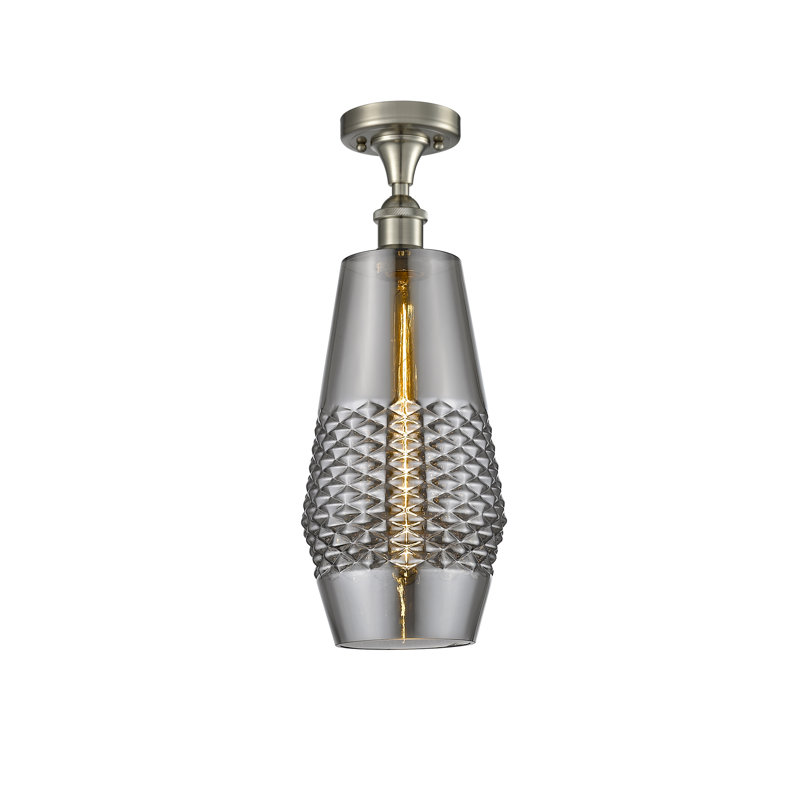 Plafonnier semi-encastré 1 lumière Molly, Fumé, Ampoule non incluse