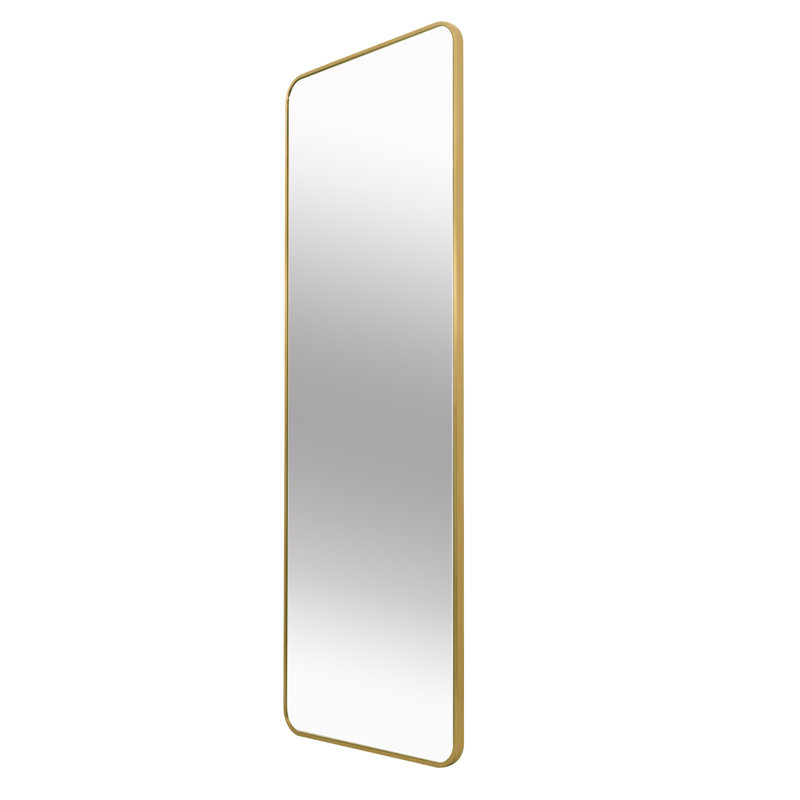 Kallas Metal Flat Wall Mirror, Brass