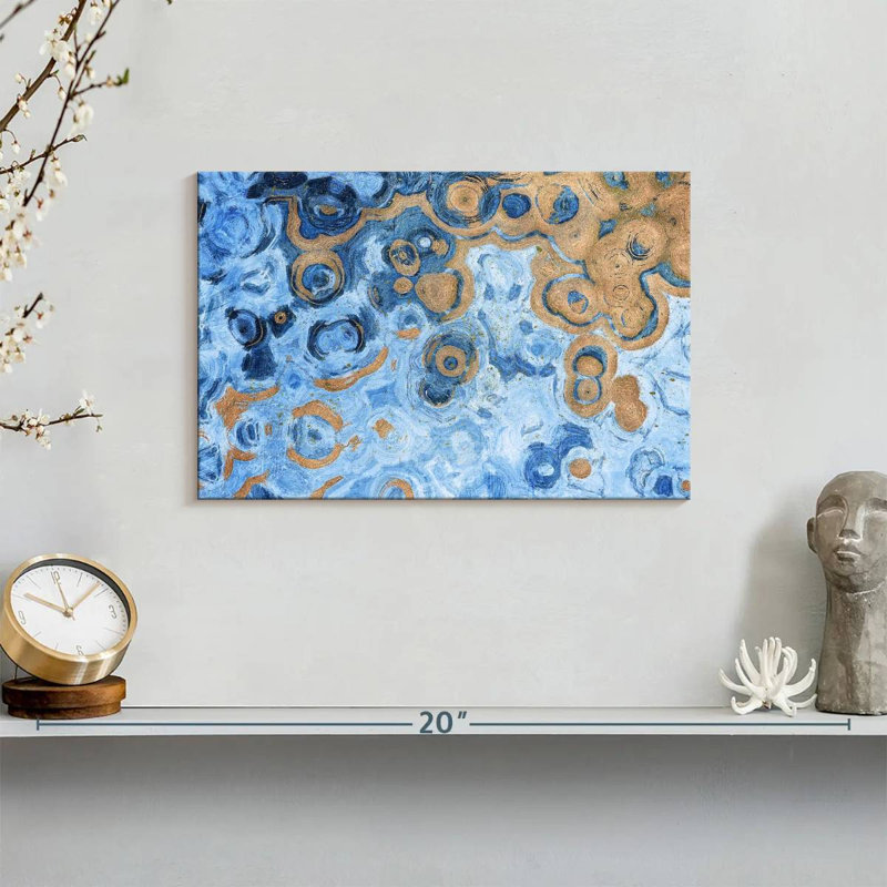 Avery Abstract Blue Sea, 8" H x 12" W