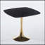 Table de salle à manger 31,5 pouces noir mat et doré, design moderne tulipe Mid-Century pour le salon ou le bureau-483553600-483553612-483553609