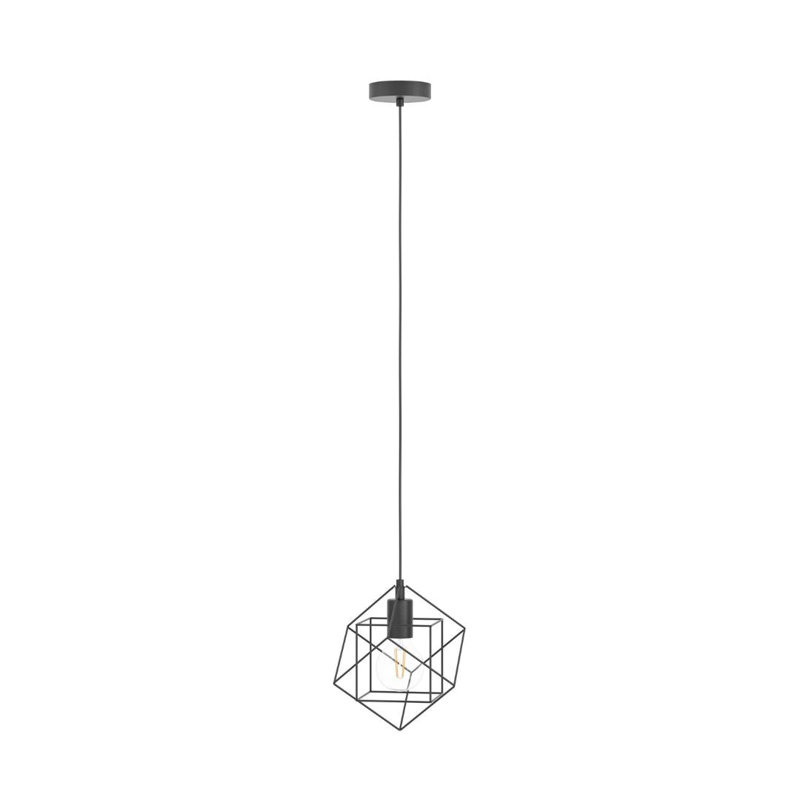 1 - Light Matte Black Caged Pendant