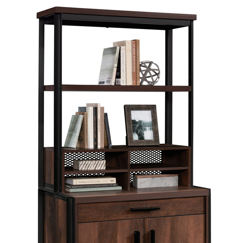 Brun avec tablettes réglables horizontales, produit industriel, dos ouvert, convient pour la conception du dossier du salon, organisation personnalisée de tablettes, utilisation de bureau