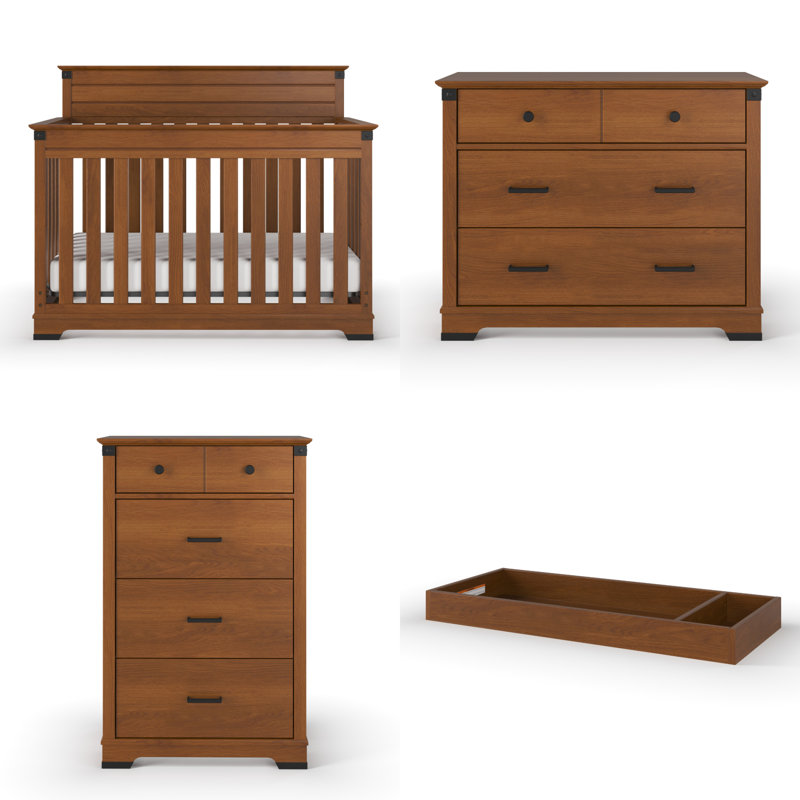Redmond 4 Piece Nursery Set Set A, Coach Cherry
