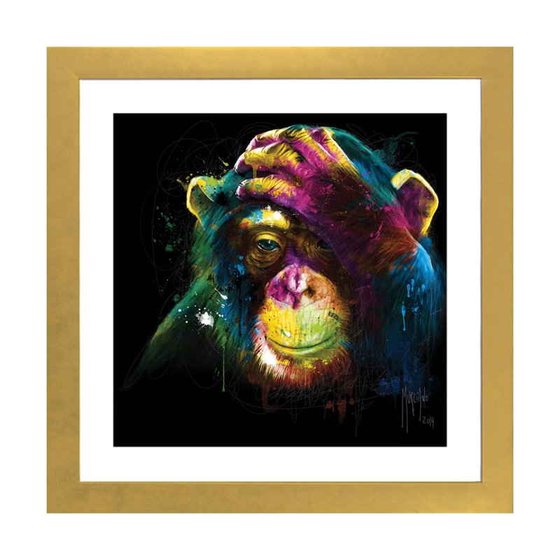 " Darwin's Preoccupations " by Patrice Murciano, Gold Paper, White, 24" H x 24" W x 1" D