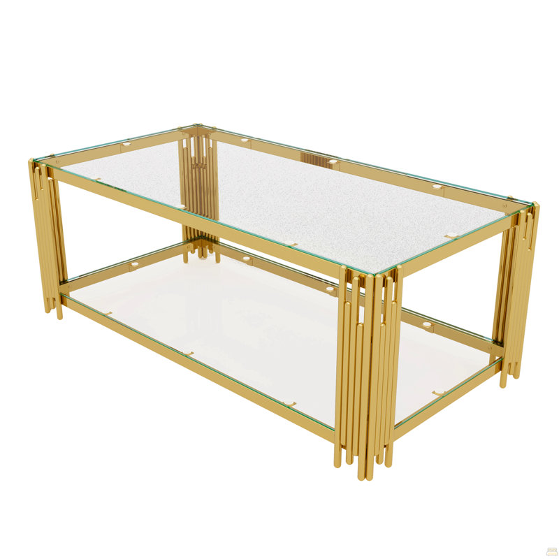 Transparent Glass Coffee Table,Rectangle