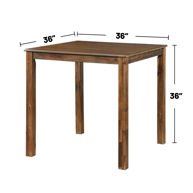 5 Piece Square Counter Height Dining Set With Slat Back Chair In Walnut