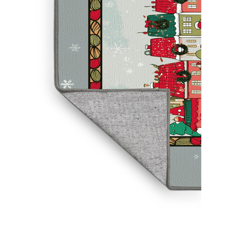 Tapis de vacances d'hiver de Noël lavable The Holiday Aisle®, Rectangulaire 2 pi x 3 pi