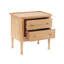 Table de chevet moderne à 2 tiroirs avec plateau et pieds en bois massif Barker