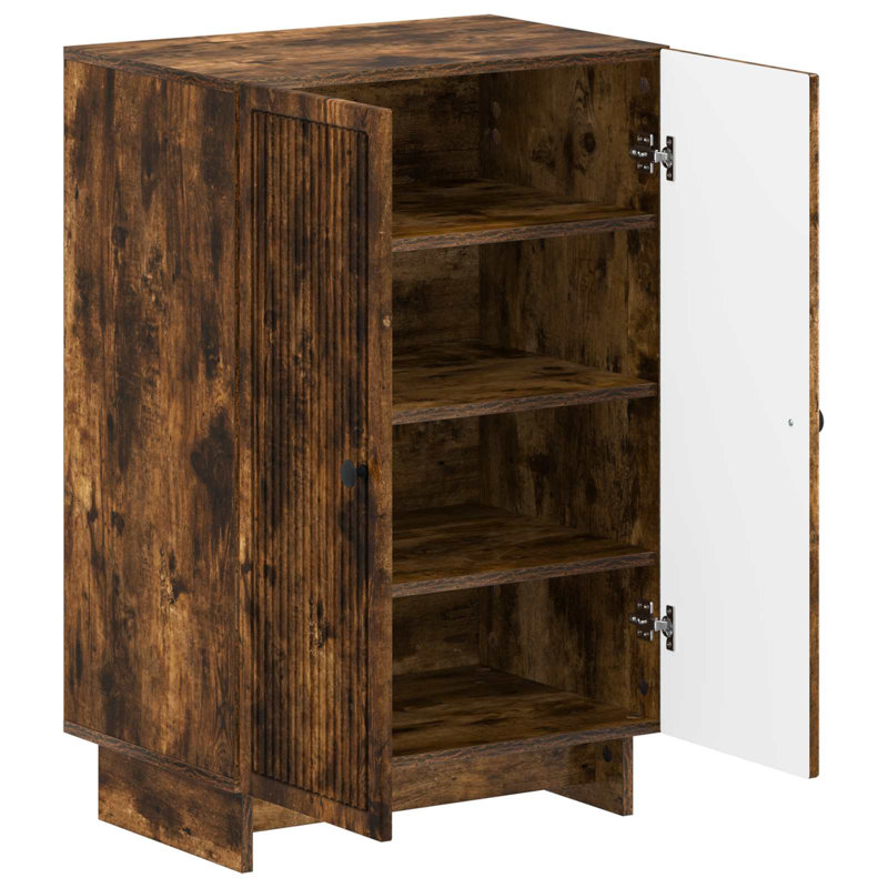 Shoe Storage, 90 cm H x 59.5 cm W x 39.5 cm D, Smoked Oak