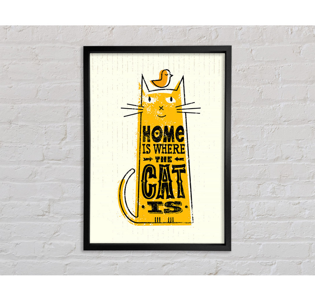 Home Is Where The Cat Is 2 - Einzelne Bilderrahmen Kunstdrucke auf Leinwand