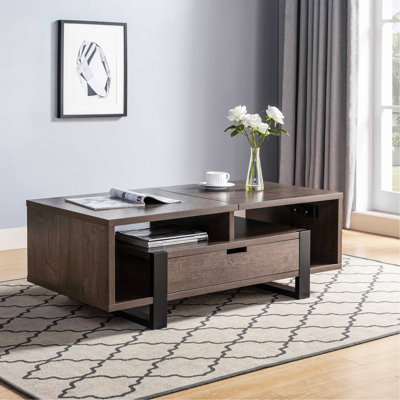 Table basse à plateau relevable avec rangement