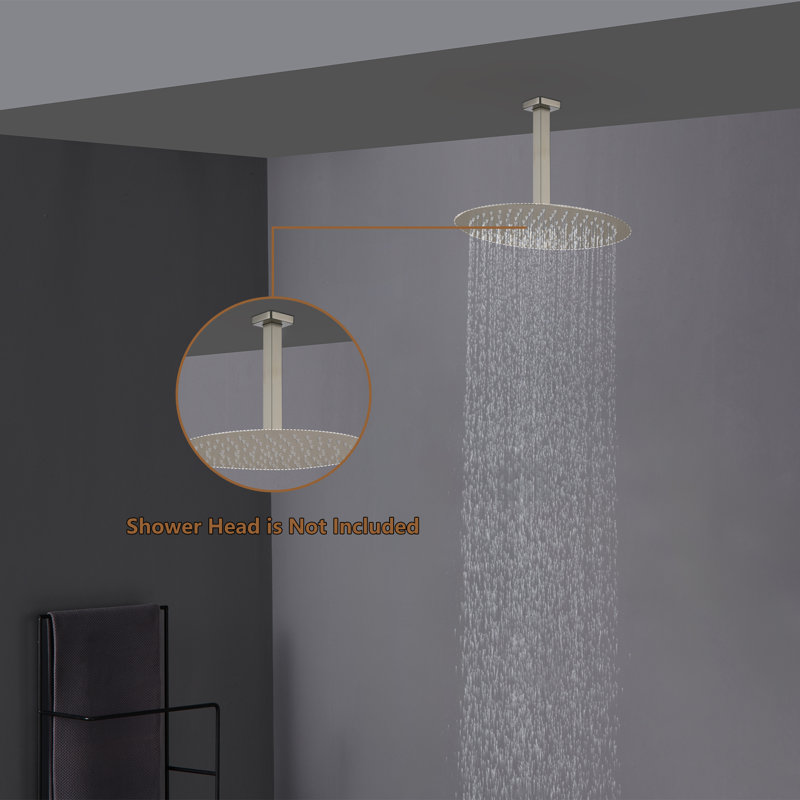 Square Ceiling Mounted Showr Arm, Brushed Nickel