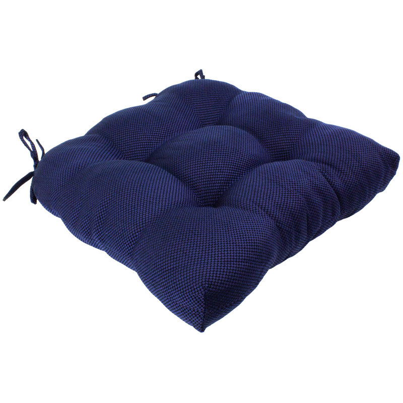 Patio D Indoor/Outdoor Seat Cushion, Indigo and Black