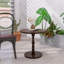 Table d'appoint ronde 23 po brun noyer, table d'appoint moderne avec pieds en bois massif, petite table de chevet pour le bureau de la chambre à coucher-1927321074