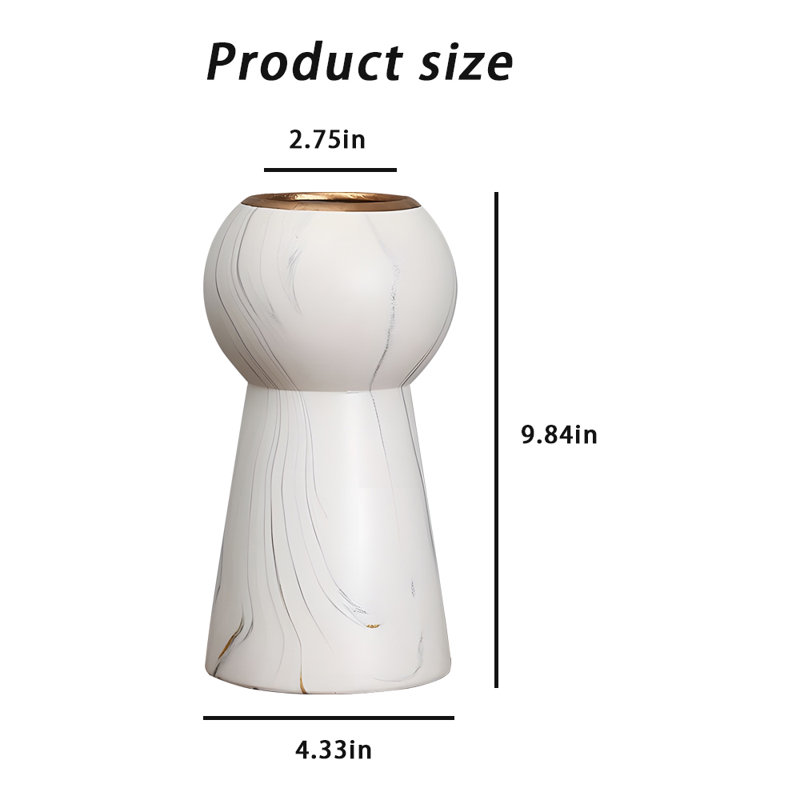 Ceramic Table Vase, 9.84" H x 4.33" W x 4.33" D